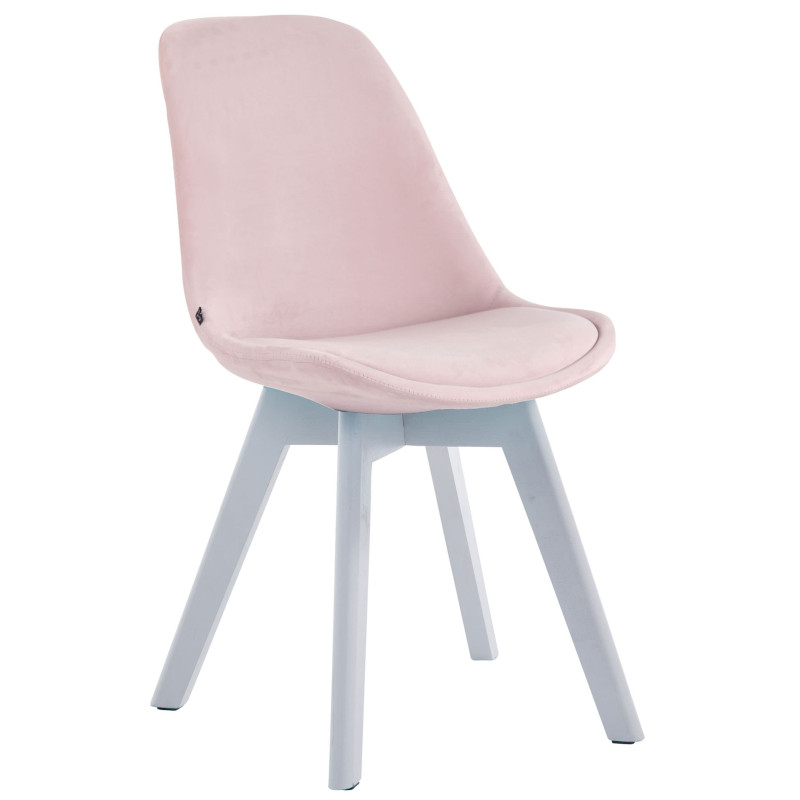 Silla Comedor Borneo V2 En Terciopelo Rosado,Blanco