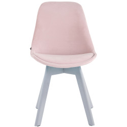 Silla Comedor Borneo V2 En Terciopelo Rosado,Blanco