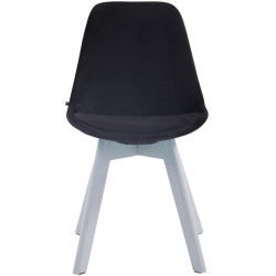 Silla Comedor Borneo V2 En Terciopelo Negro,Blanco