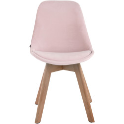 Silla Comedor Borneo V2 En Terciopelo Rosado,Natural (roble)