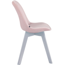 Silla Comedor Borneo V2 En Terciopelo Rosado,Blanco (roble)