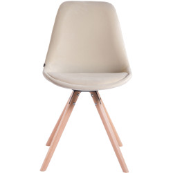 Silla De Visita Toulouse Rund En Terciopelo Crema,Natural (roble)