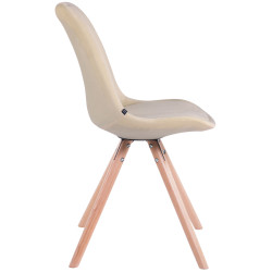 Silla De Visita Toulouse Rund En Terciopelo Crema,Natural (roble)