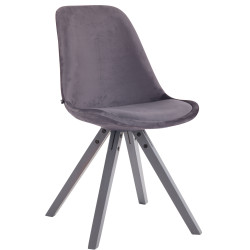 Silla De Comedor Toulouse Square En Terciopelo Gris oscuro,Gris