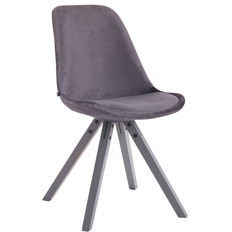 Silla De Comedor Toulouse Square En Terciopelo Gris oscuro,Gris