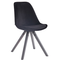 Silla De Comedor Toulouse Square En Terciopelo Negro,Gris