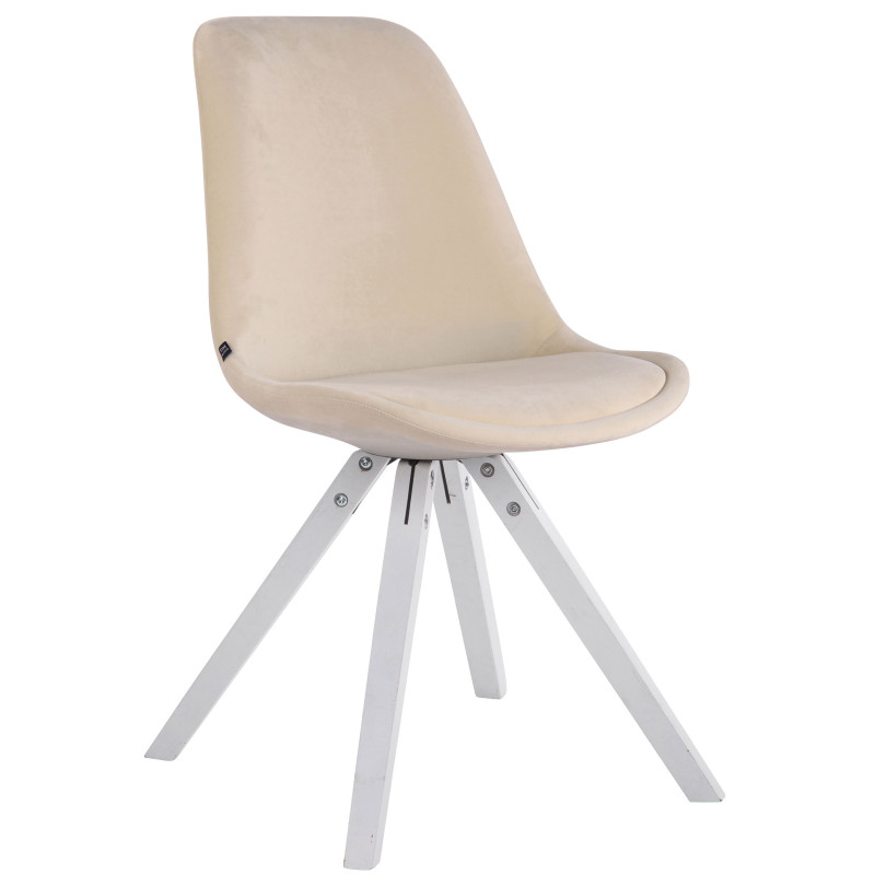 Silla De Comedor Toulouse Square En Terciopelo Crema,Blanco