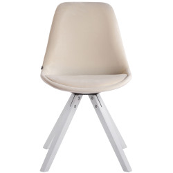 Silla De Comedor Toulouse Square En Terciopelo Crema,Blanco