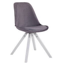 Silla De Comedor Toulouse Square En Terciopelo Gris oscuro,Blanco