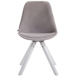 Silla De Comedor Toulouse Square En Terciopelo Gris,Blanco