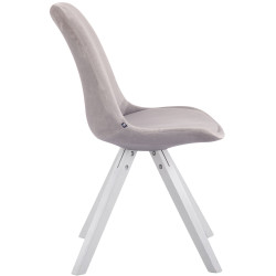 Silla De Comedor Toulouse Square En Terciopelo Gris,Blanco