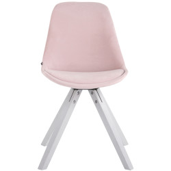 Silla De Comedor Toulouse Square En Terciopelo Rosado,Blanco