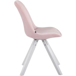 Silla De Comedor Toulouse Square En Terciopelo Rosado,Blanco