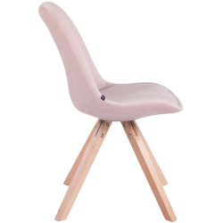 Silla De Comedor Toulouse Square En Terciopelo Rosado,Natural (roble)