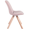 Silla De Comedor Toulouse Square En Terciopelo Rosado,Natural (roble)