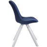 Silla De Comedor Toulouse Square En Terciopelo Azul,Blanco (roble)