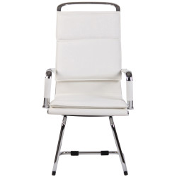 Silla De Conferencia Bedford En Cuero Original Blanco,Simil cuero