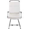 Silla De Conferencia Bedford En Cuero Original Blanco,Simil cuero