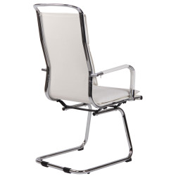 Silla De Conferencia Bedford En Cuero Original Blanco,Simil cuero