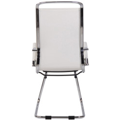 Silla De Conferencia Bedford En Cuero Original Blanco,Simil cuero