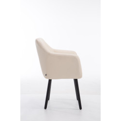 Silla de visita Utrecht Crema,Negro