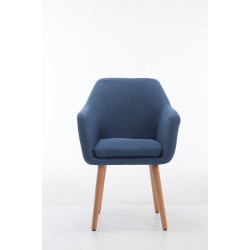 Silla De Salón Utrecht En Tela Azul,Natural