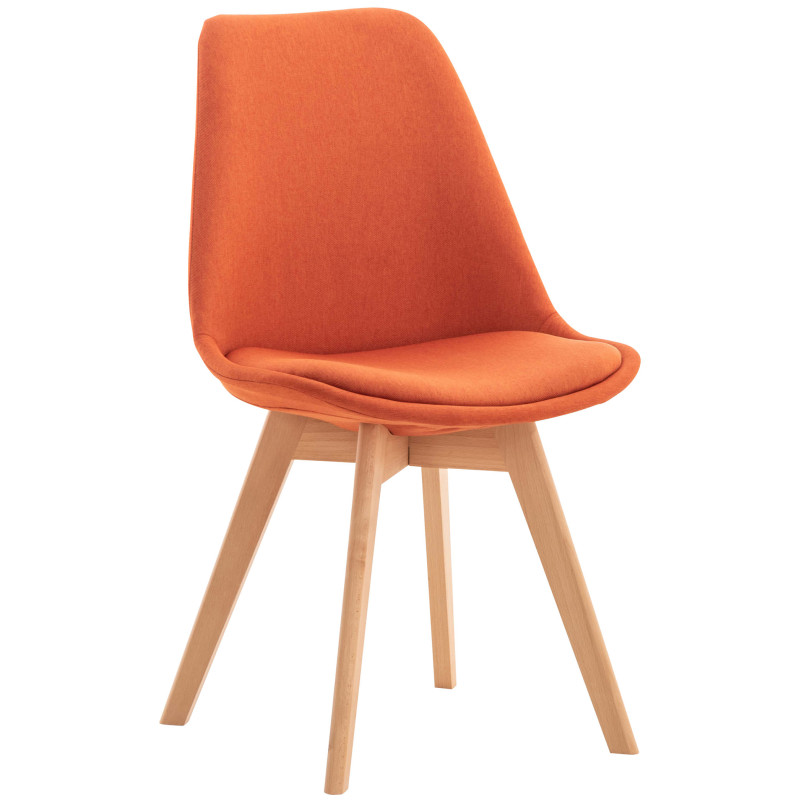 Silla Linares En Estilo Nórdico Naranja,Tela