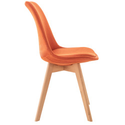 Silla Linares En Estilo Nórdico Naranja,Tela