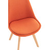 Silla Linares En Estilo Nórdico Naranja,Tela