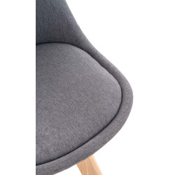 Silla Linares En Estilo Nórdico Gris,Tela