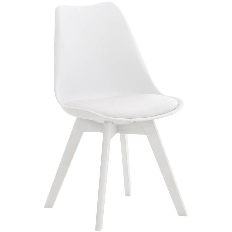 Silla Linares En Estilo Nórdico Blanco/blanco,Plástico