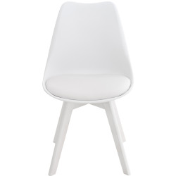 Silla Linares En Estilo Nórdico Blanco/blanco,Plástico