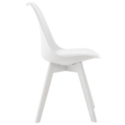 Silla Linares En Estilo Nórdico Blanco/blanco,Plástico