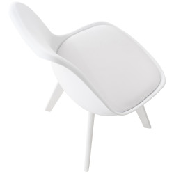 Silla Linares En Estilo Nórdico Blanco/blanco,Plástico