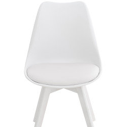 Silla Linares En Estilo Nórdico Blanco/blanco,Plástico