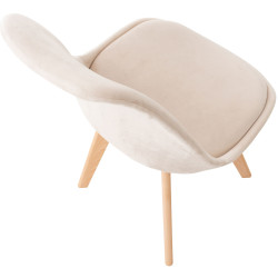 Silla Linares En Estilo Nórdico Beige,Terciopelo