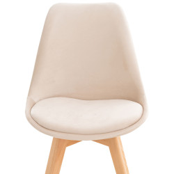 Silla Linares En Estilo Nórdico Beige,Terciopelo