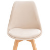 Silla Linares En Estilo Nórdico Beige,Terciopelo