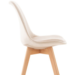 Silla Linares En Estilo Nórdico Beige,Terciopelo