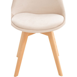 Silla Linares En Estilo Nórdico Beige,Terciopelo