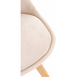 Silla Linares En Estilo Nórdico Beige,Terciopelo