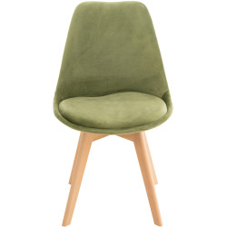 Silla Linares En Estilo Nórdico Verde claro,Terciopelo