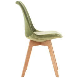 Silla Linares En Estilo Nórdico Verde claro,Terciopelo