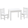 Set infantil Mides de mesa y dos sillas Blanco