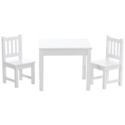 Set infantil Mides de mesa y dos sillas Blanco