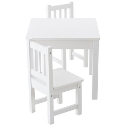 Set infantil Mides de mesa y dos sillas Blanco