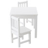 Set infantil Mides de mesa y dos sillas Blanco