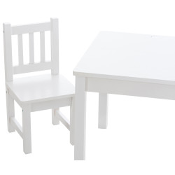 Set infantil Mides de mesa y dos sillas Blanco