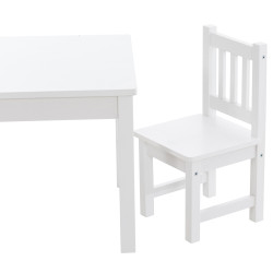 Set infantil Mides de mesa y dos sillas Blanco