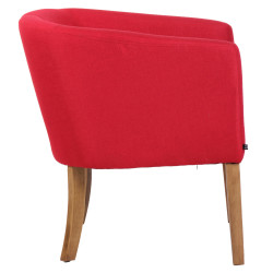 Sillón Nemea tapizado en tela Rojo,Antiguo claro